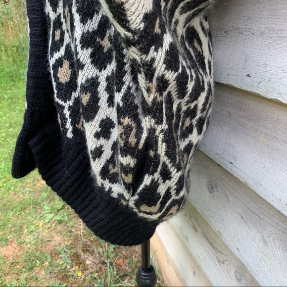 Vintage 80s Wool Mohair Blend Leopard Print Oversized Slouchy Cardigan Sweater - Picture 14 of 16